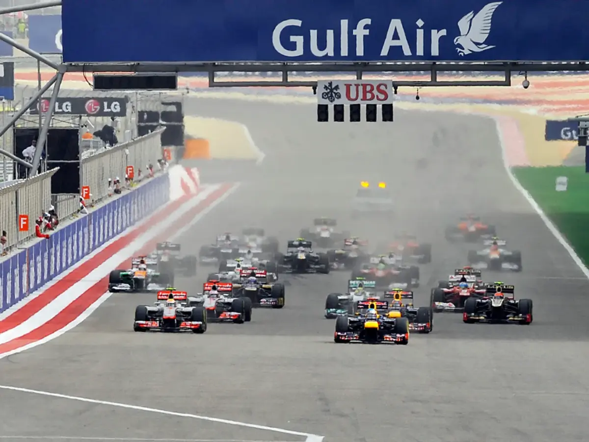 Vy över racerbanan Bahrain International Circuit.