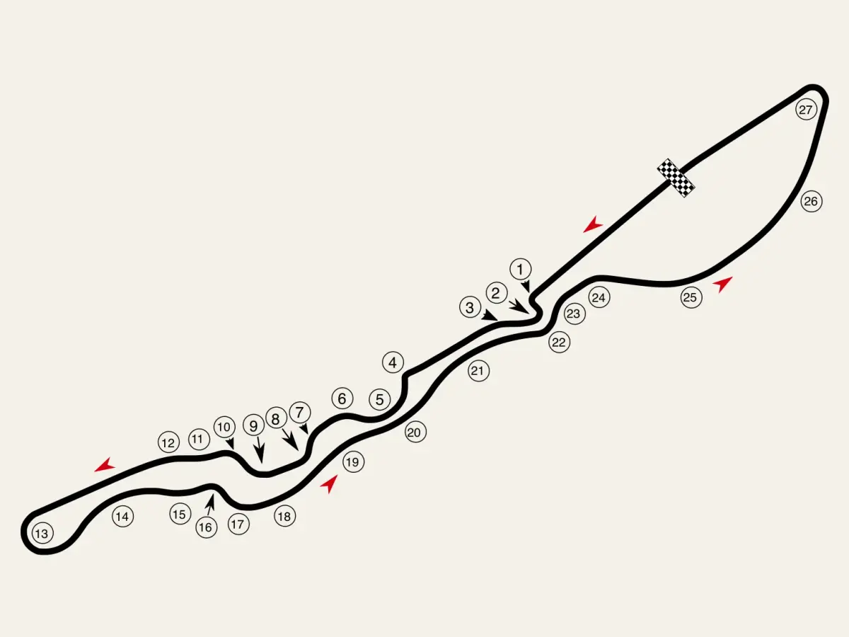 Bankarta över Jeddah Corniche Circuit.