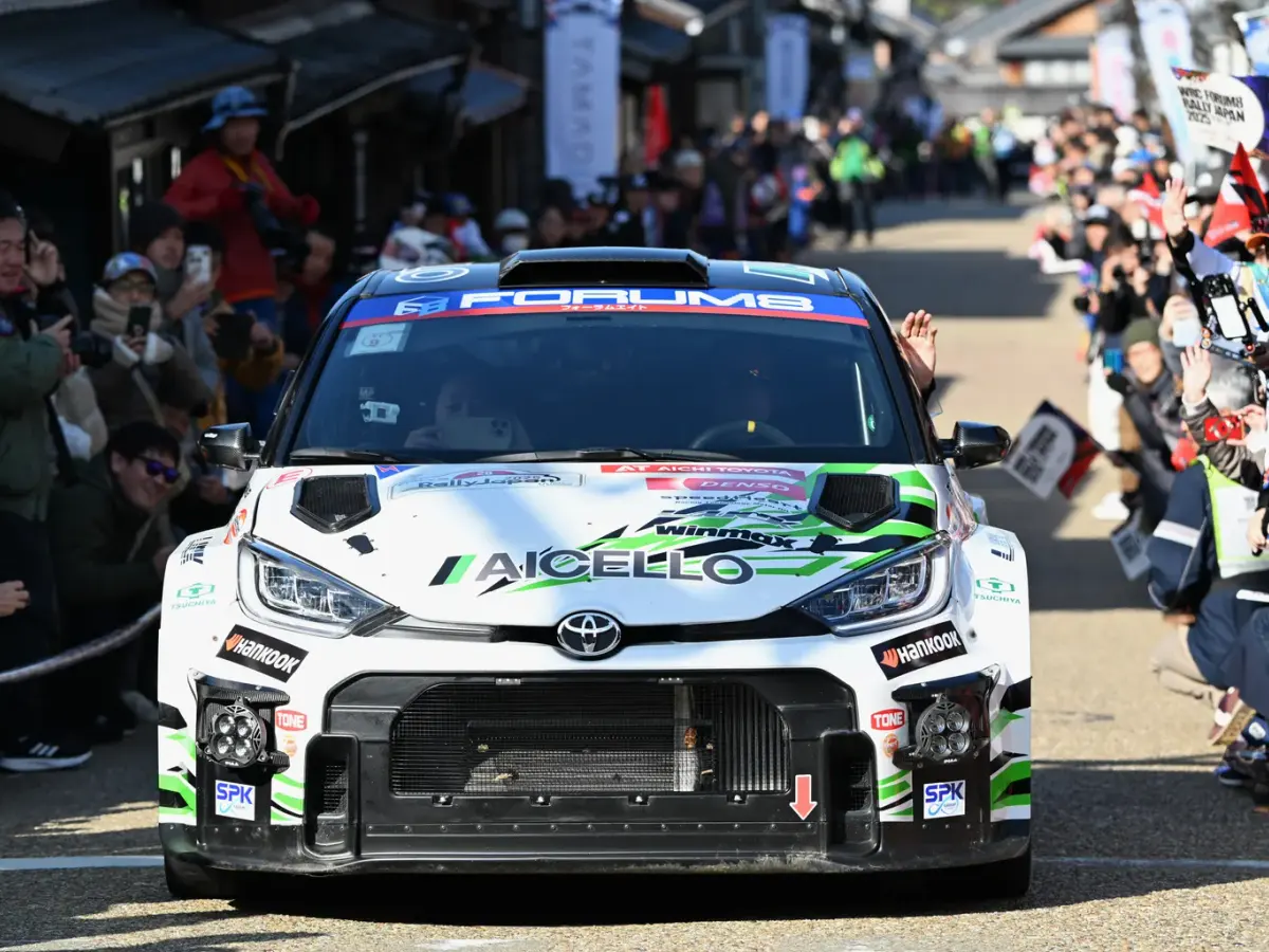 Heikki Kovalainens Toyota GR Yaris Rally2 under Rally Japan 2025